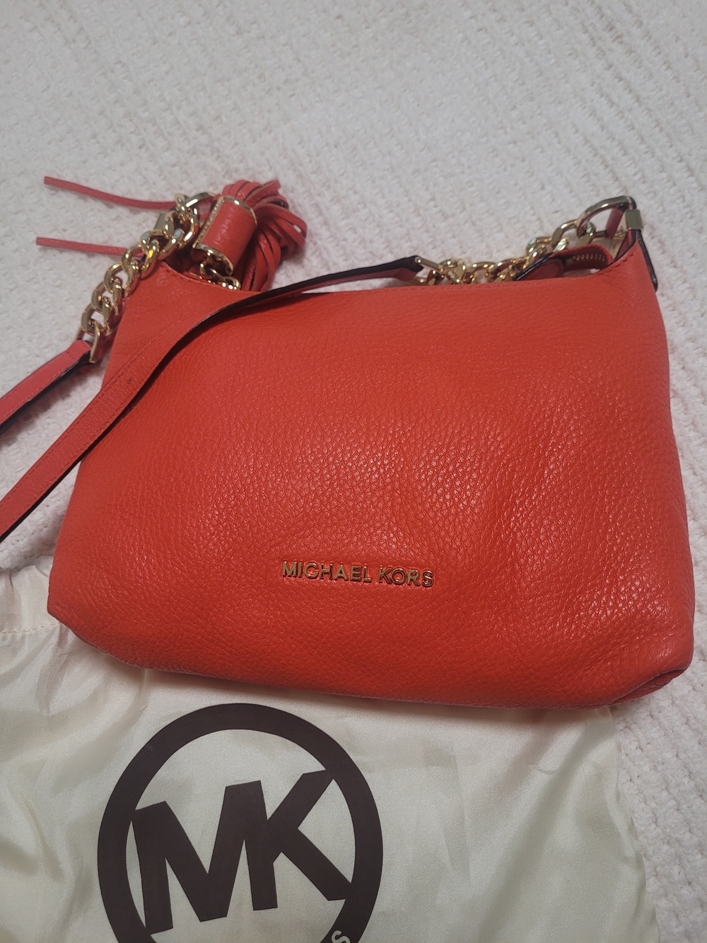 Michael Kors Vibrant Mandarin Color Shoulder Bag EUC